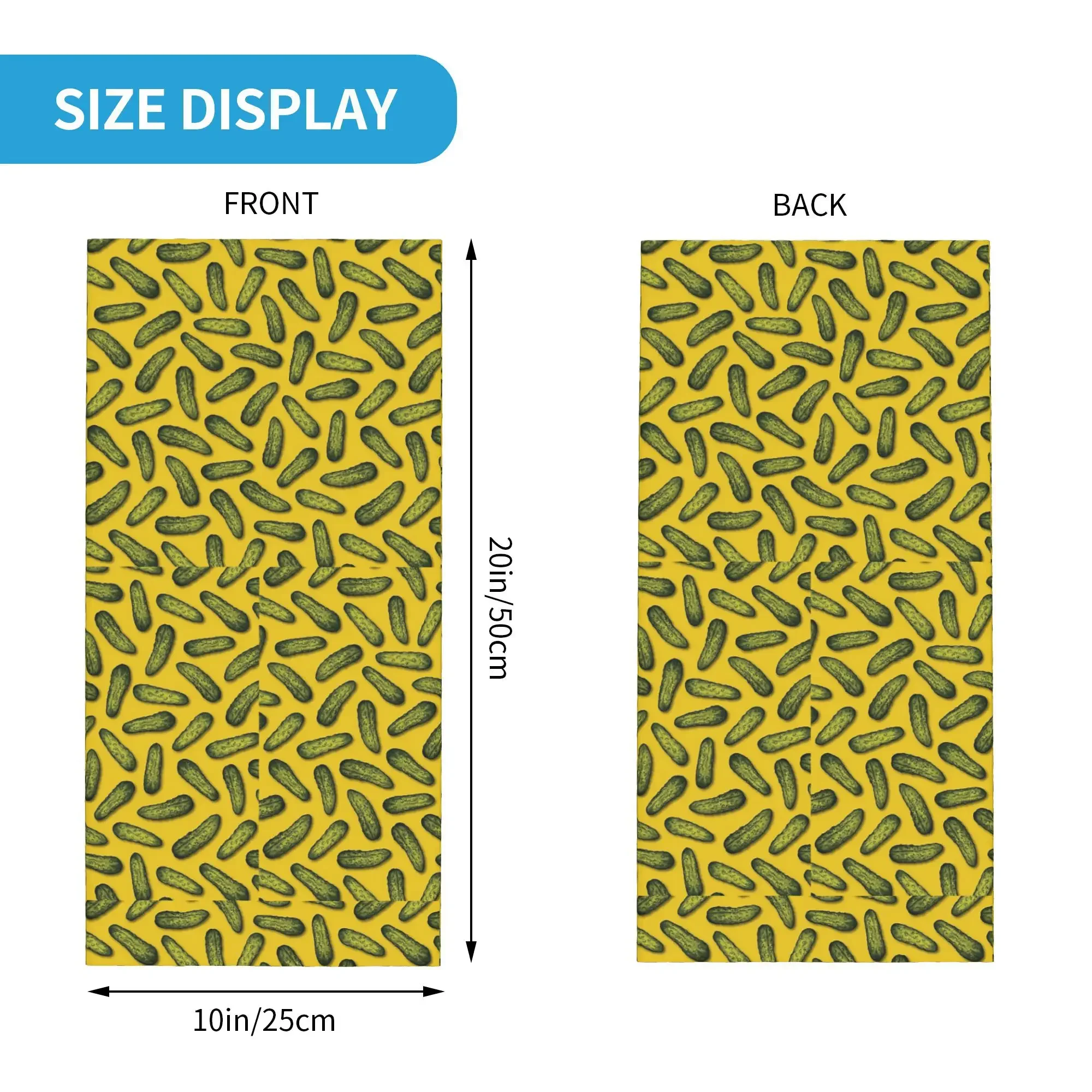 A Plethora Of Pickles - Green & Yellow Gherkin Pattern Bandana Neck Cover Wrap Scarf Multifunction Balaclava Riding