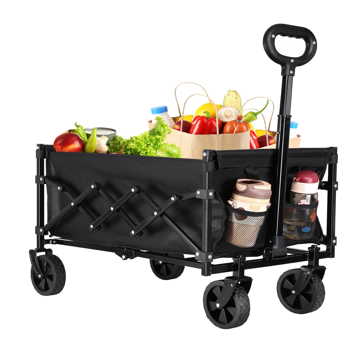 

PT Trending Products Heavy Duty Outdoor Collapsible Foldable Folding Carry Beach Trolley Camping Wagon Foldable Cart Wagon