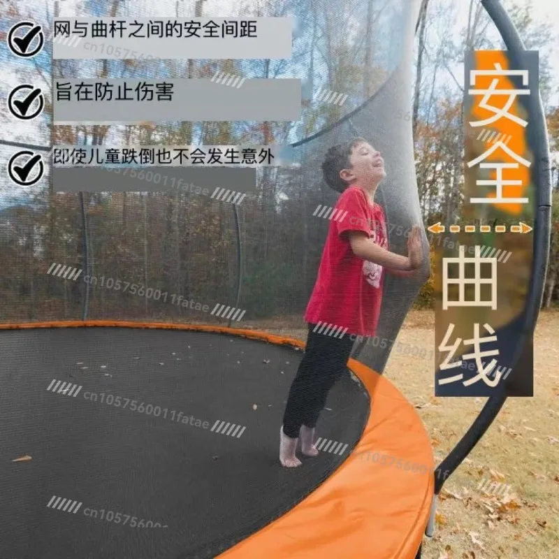 Kids Adult Trampoline with Enclosure Net Large Jumping Mat Indoor Outdoor Playground Home Commercial Slide