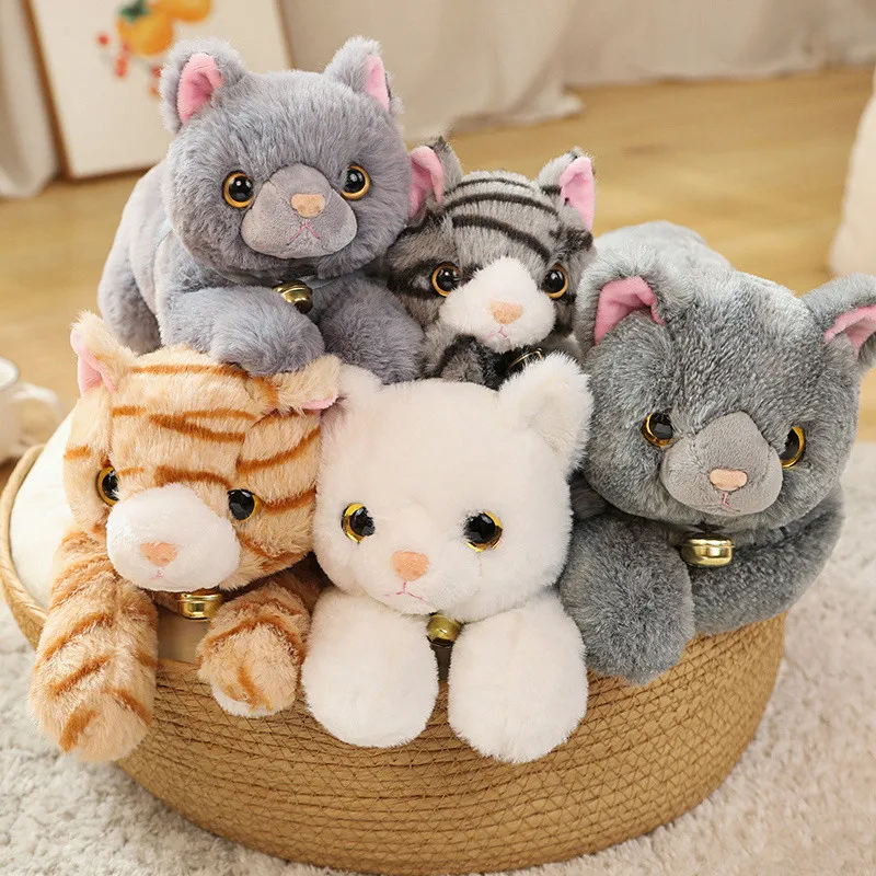 

Stuffed Lifelike Tabby Cat Plush Toy Simulation Cute Russian Blue Cat Doll Pet Toys Home Decor Gift For Girls Birthday 35/45cm