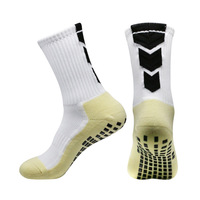 1 Pair Men's Anti Slip Soccer Socks Sports Grip Socks Match Training Football Basketball Non Slip Socks