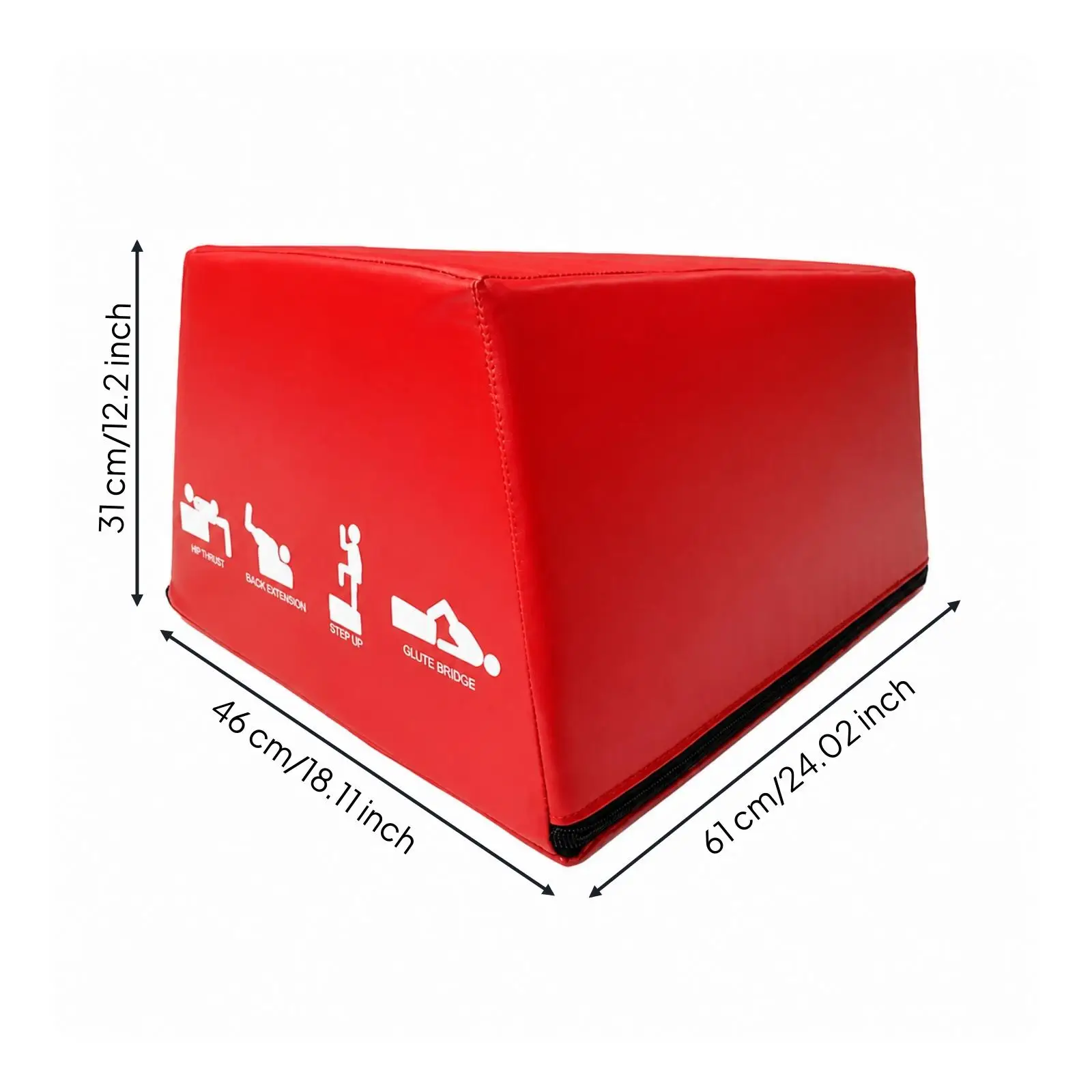 Durable PVC Hip Thrust Bench for Lower Body Strength Training Multi Use Fitness Block with Removable Cover for Home Gym