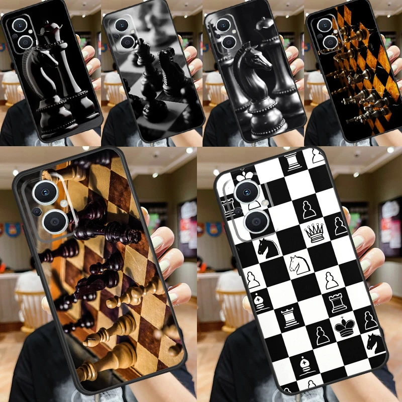 Chess Board Dark Horse Case For OPPO Reno 11 F 10 Pro 4Z 5Z 8T 4 5 6 7 8 Lite OPPO Find X6 Pro X2 X3 X5 Lite Cover