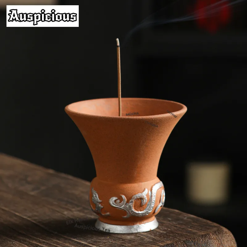ZAEYORIA Vintage Old Rock Clay Incense Holder Incense Waterfall Incense Burners Aromatherapy Censer Chinese Tea Set Ornaments
