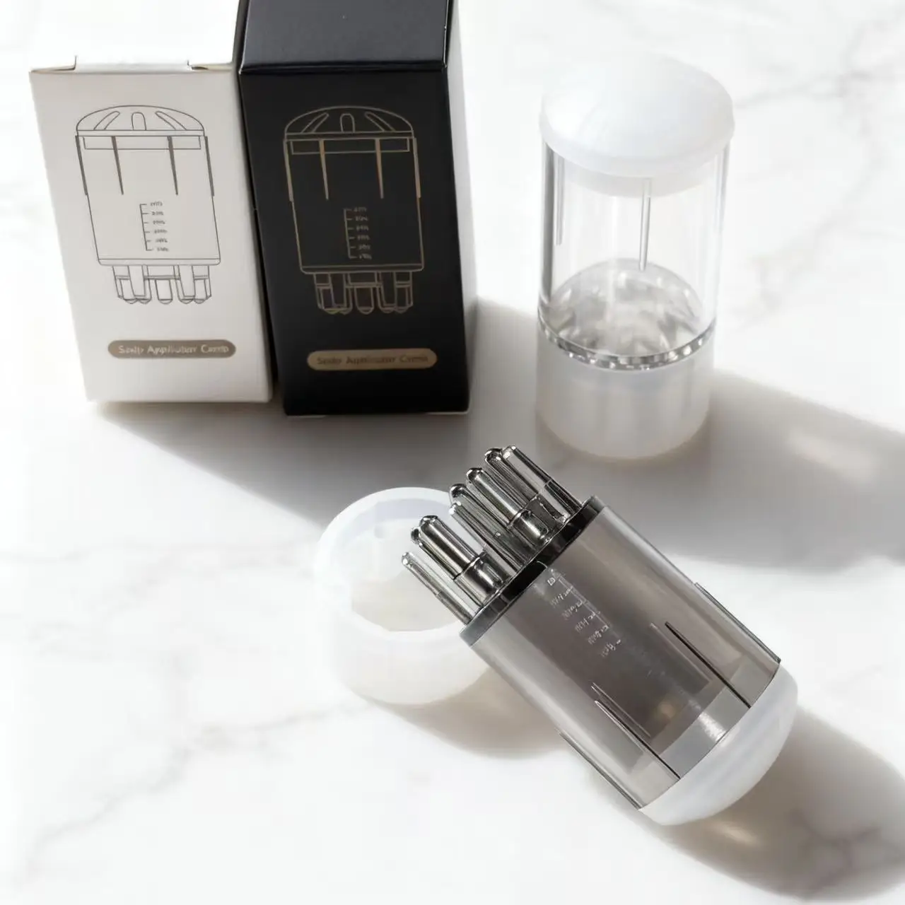Metal Spring Tip Scalp Applicator Bottle, 5 Roller Balls 10ml Capacity for Hair Root Massage & Hair Growth Care Treatment
