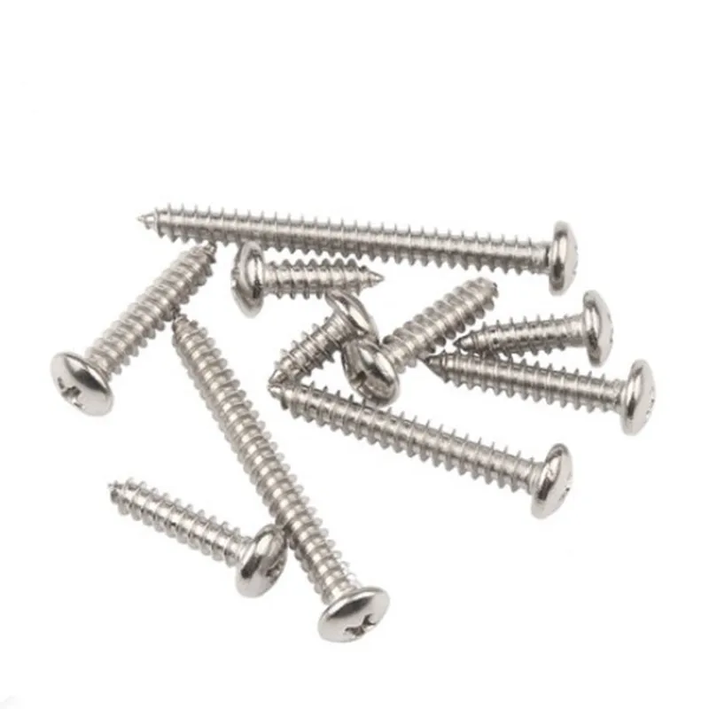 1000 Pcs M1 M1.2  M1.7 M2 M2.3 M2.6 M3  Philips Round Head steel with nickel Self Tapping Screws Small Computer Screw