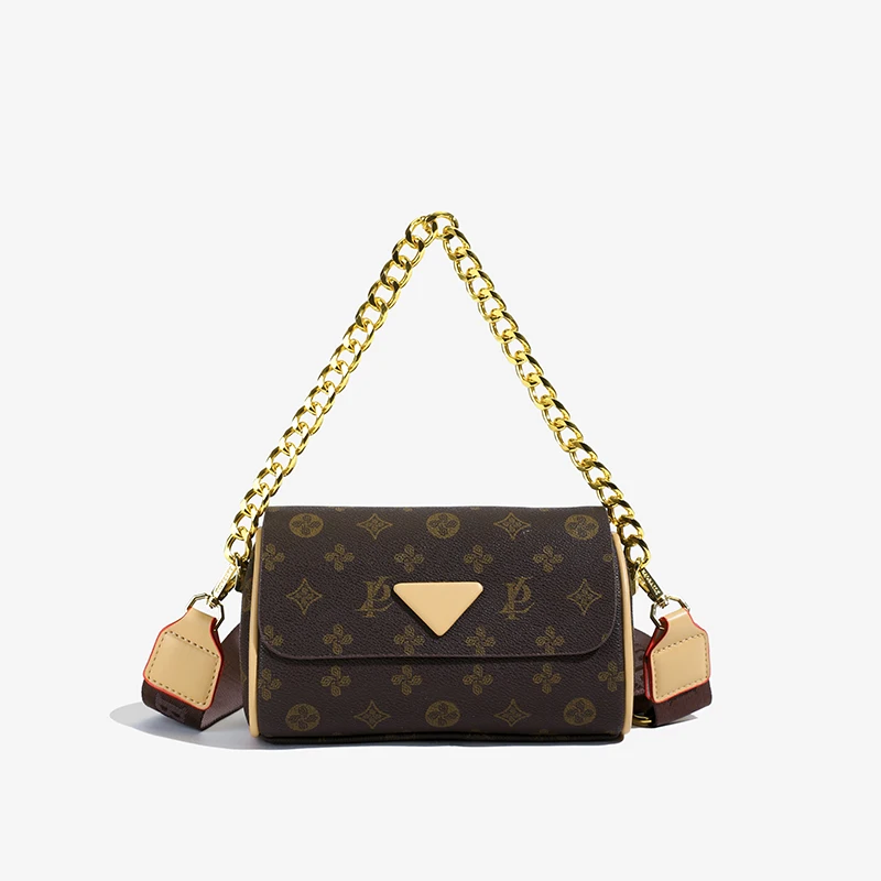 

Роскошная женская сумка из итальянской кожи, трансформируемая сумка через плечо с полированными металлическими ножками и подвеской с логотипом