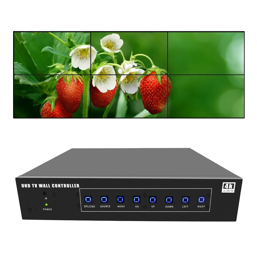 

ISEEVY 4K60 UHD Video Wall Controller 2x3 3x2 support 3840*2160@60 Inputs for 6 TV Splicing support Rotate 90 degree display