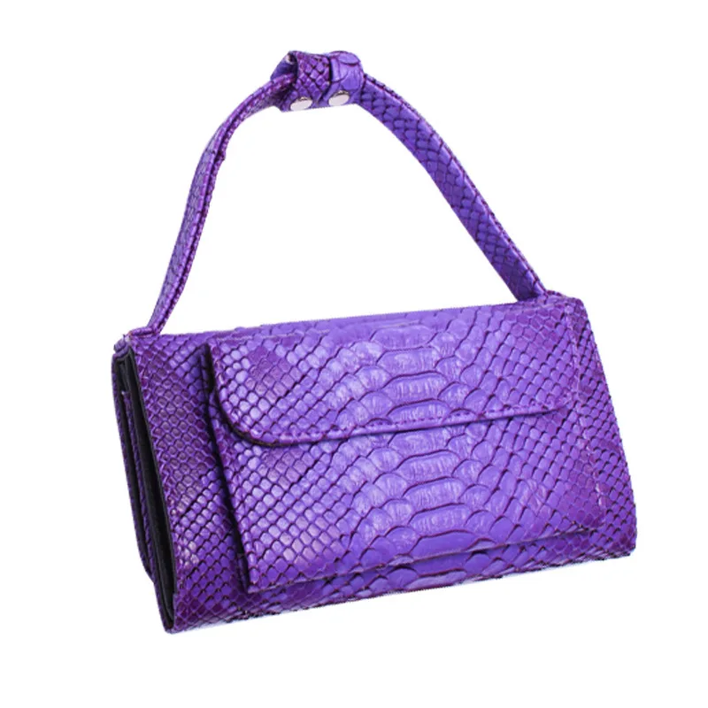 Fashion Purple Snake Pattern Clutch Bag Crossbody Bags wallets for Women 2023 Summer Lady Shoulder Handbag Female Travel Purse