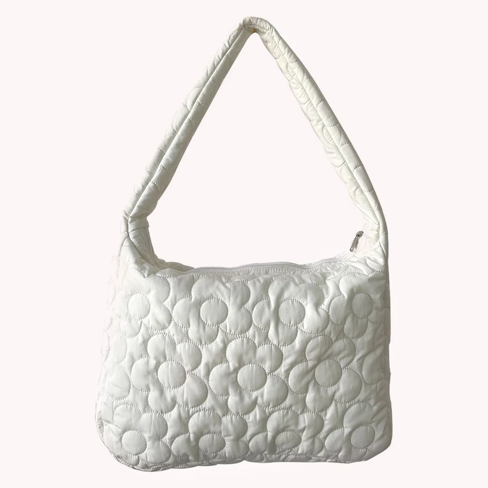 

Quilted Women Tote Handbag Large Capacity Pleated Bubble Top-handle Bag Cotton Padded Zipper for Autumn Winter for Lady Girls