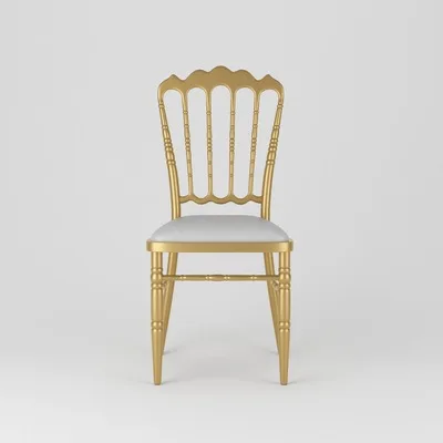 

Napoleon Electroplating Banquet Hall Auditorium Hotel Dining Metal Bamboo Chair Hotel Box Backrest Chair