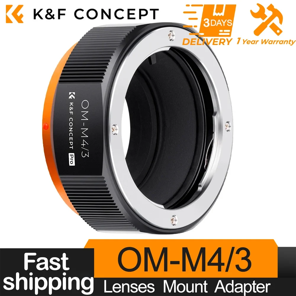 K&F CONCEPT OM-M4/3-lensadapter voor Olympus-omlens, geschikt voor M4/3 MFT-camera's, voor Olympus PEN- en Panasonic Lumix-camera's.