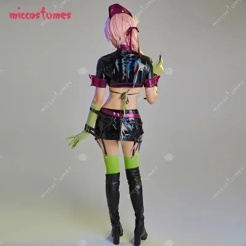 

25COSMiccostumes Women's Nightingale Cosplay Costume Halloween Sexy Bra and Skirt Set with Hat