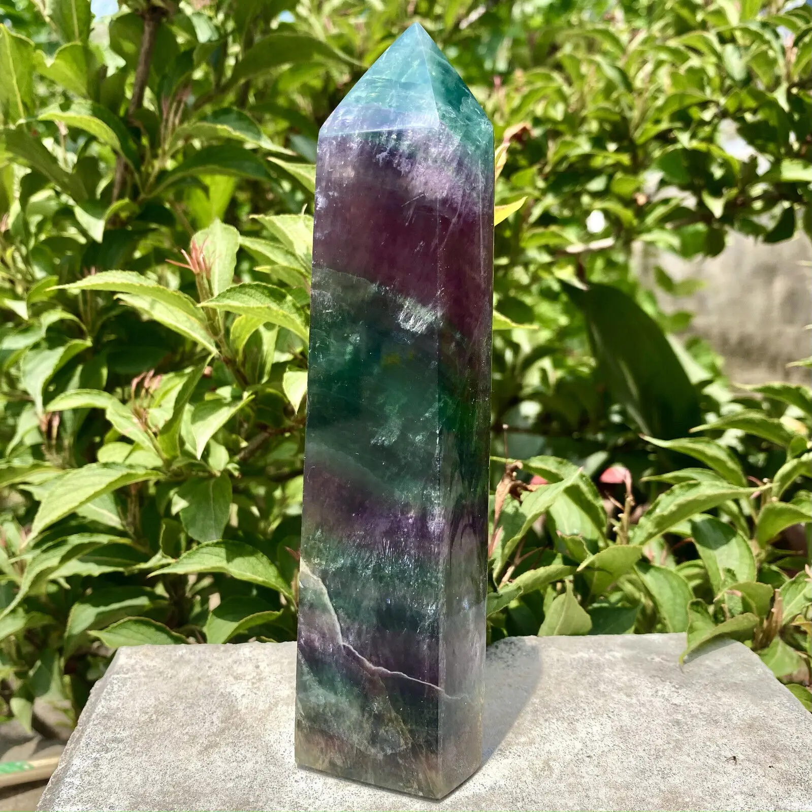 Natural Fluorite Crystal Column, Magic Wand, Obelisk Point, Earth Healing