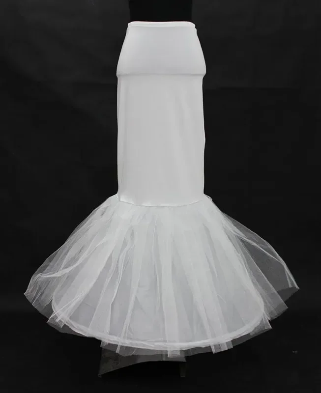 Venda quente acessórios de casamento dois hoop sereia vestido longo anáguas para vestido de casamento