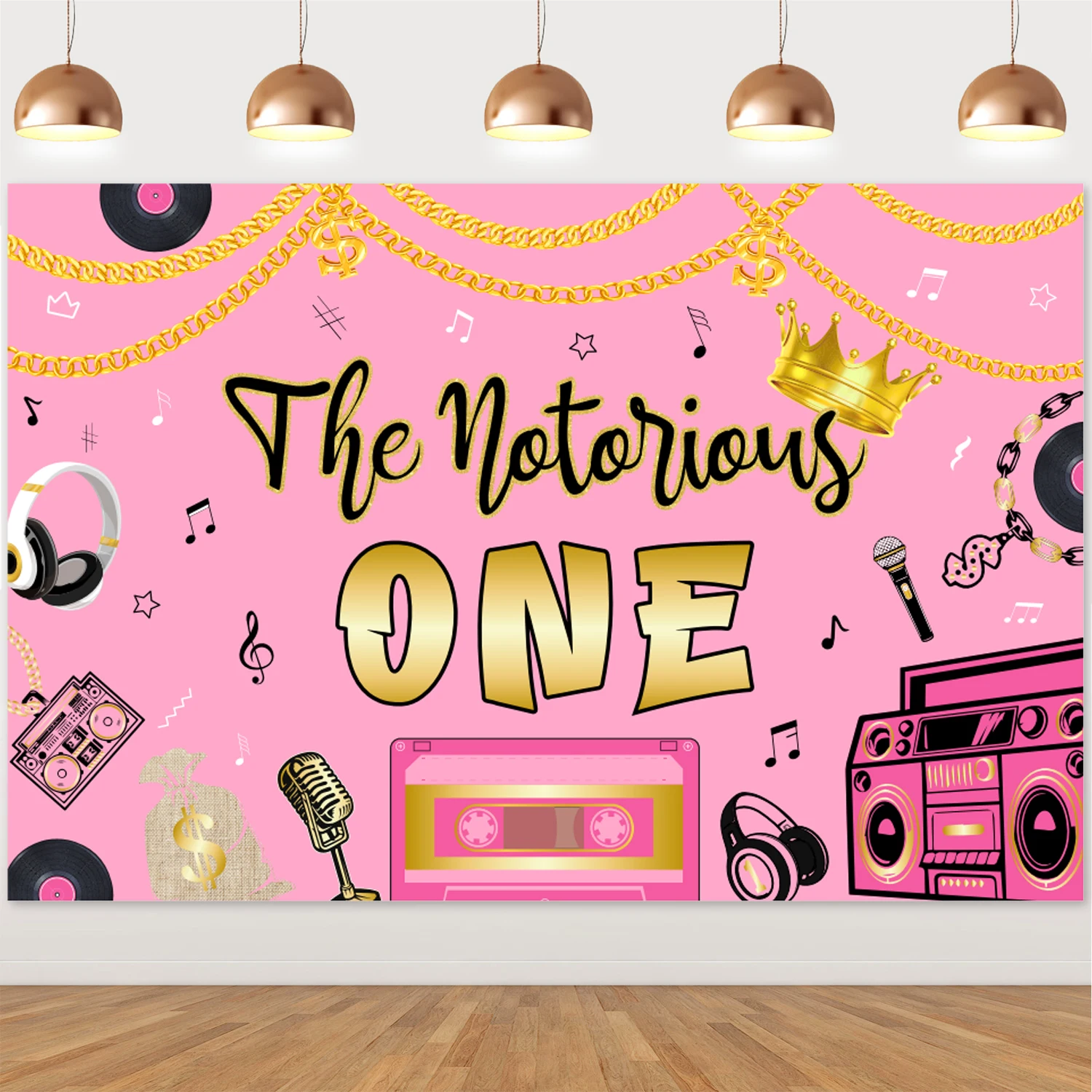 

SURPRISE-Hip-Hop Theme Photo Background Props, 1st Birthday Party Decoration, Photography, Pink Color, 1st Birthday Booth