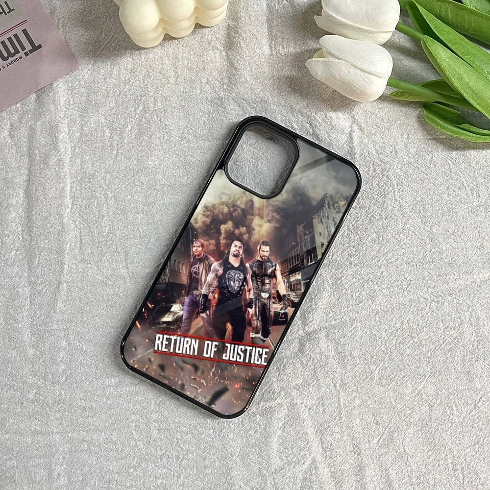 حافظة هاتف WWE The Shield لهاتف آيفون 16 15 14 13 12 11 Pro Max Mini 8 Plus Se Xr X Xs Fundas Shell PC + غطاء من البولي يوريثان