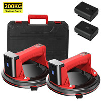 200KG Load Capacity 8 Inch Electric Vacuum Suction Cup Lifter Heavy-Duty Hand-Held Glass Lifter for Moving Large Granite Tile