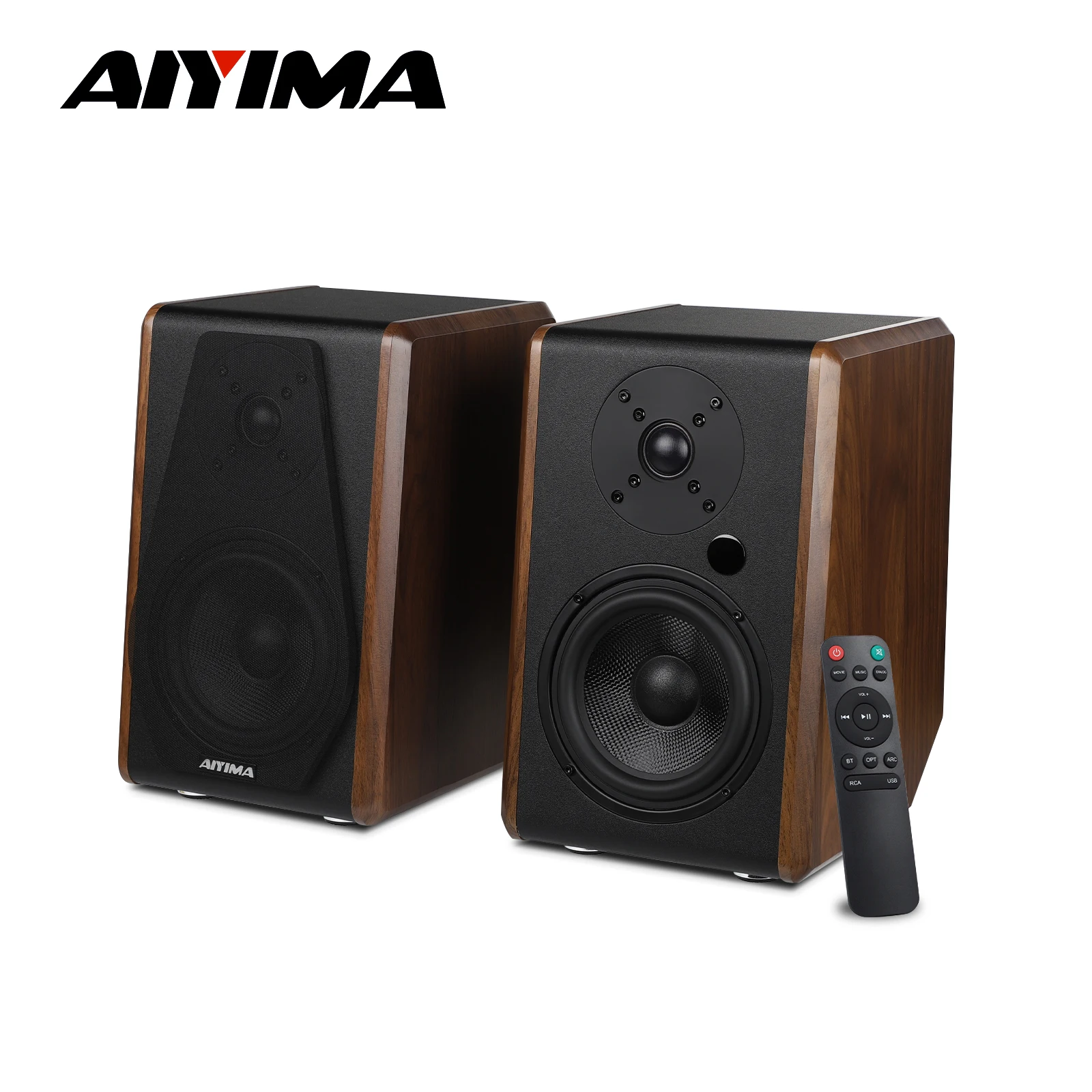 AIYIMA S700 120W Bluetooth actif bibliothèque haut-parleurs sans fil HiFi système Audio bibliothèque en bois haut-parleur sortie Audio caisson de basses