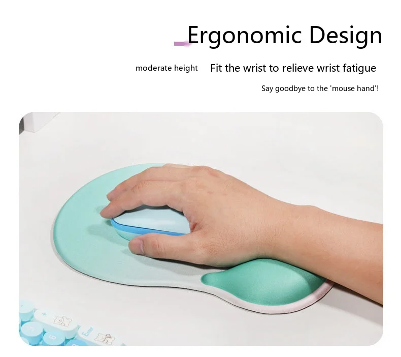 Silikon-Handgelenkauflage für Mauspad, 9 Farben, Büro- und Gaming-Unterlage, ergonomisch, rutschfest, weiche Unterstützung – Detail 4