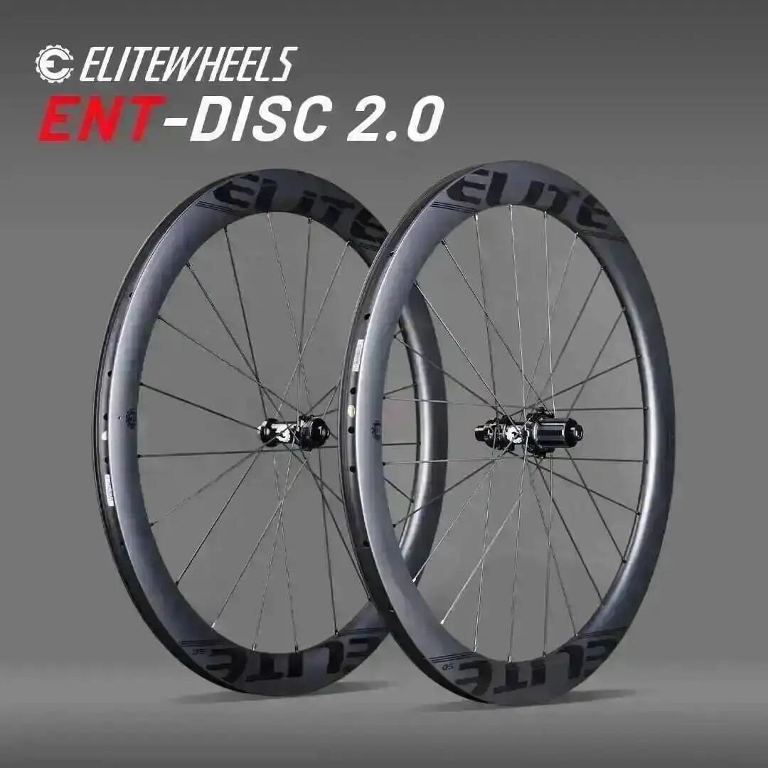 ELITEWHEELS Karbonowe Koła ENT 2.0 Hamulce Tarczowe 700c Karbonowa Obręcz Center Lock Zestaw Kół Szosowych Jakość UCI Zestaw Kół Wyścigowych Szosowych