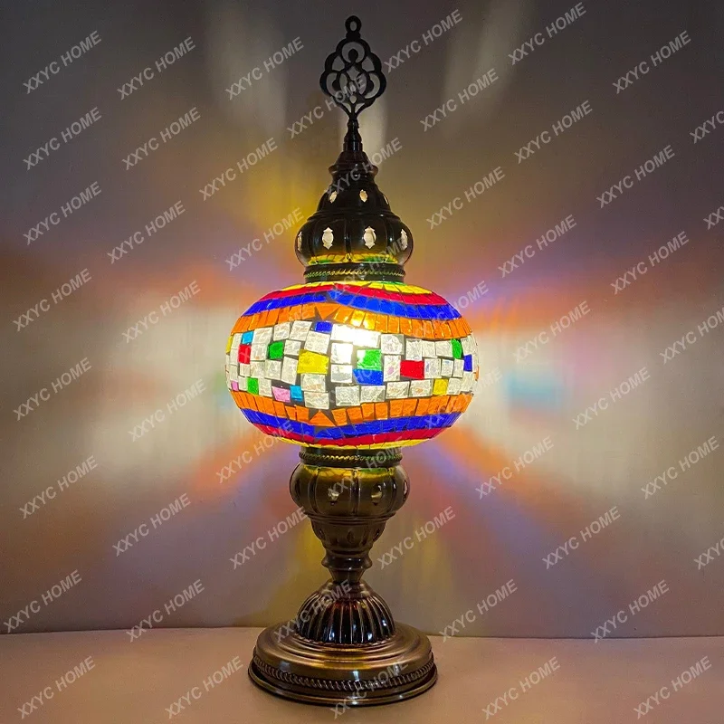 Turkish Features Exotic Romantic Bedroom Living Room Restaurant Hotel B & B Bar Handmade Mosaic Glass Desk Lamp