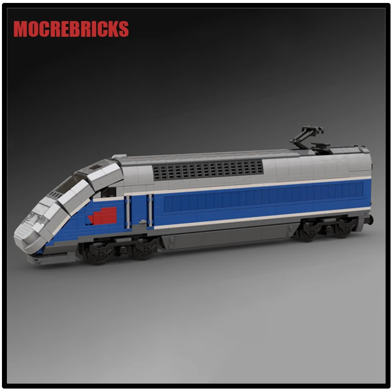 Treno proiettile urbano ad alta velocità Serie TGV Duplex Rail Locomotiva MOC Building Blocks Modello FAI DA TE Creativo Puzzle Bambini Mattoni Giocattoli