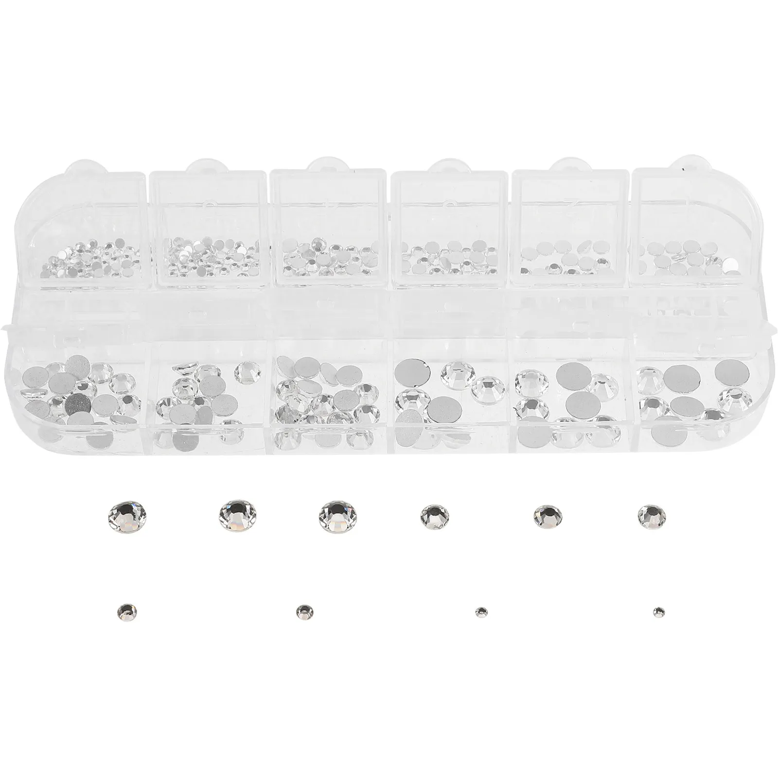 

1Set Rhinestone Nail Art Decors Plastic Crystal Manicure Ornaments DIY Nail Accessories Water Drill Boxed Rhinestones for Makeup