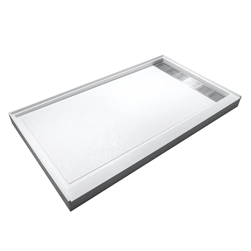 Italian style white non-slip artificial stone shower tray hotel use bathroom sink luxury bathing experience