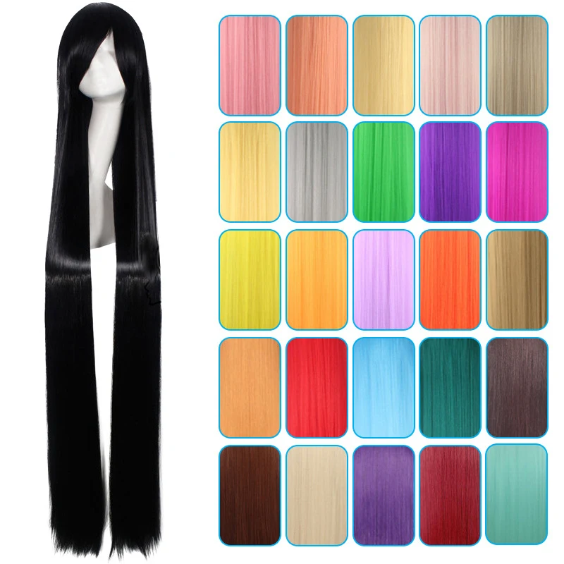 , unisex costume wig, 150cm long straight anime colored hair for cosplay