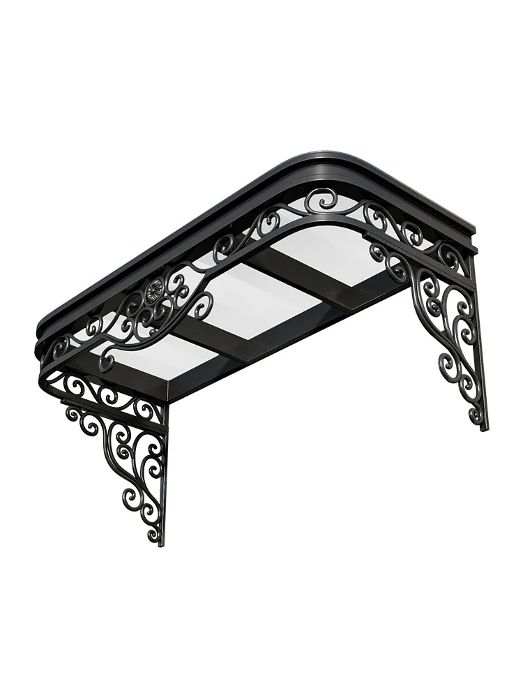 French wrought iron rain shelter, outdoor courtyard terrace, sunshade for home use, sunshade panel