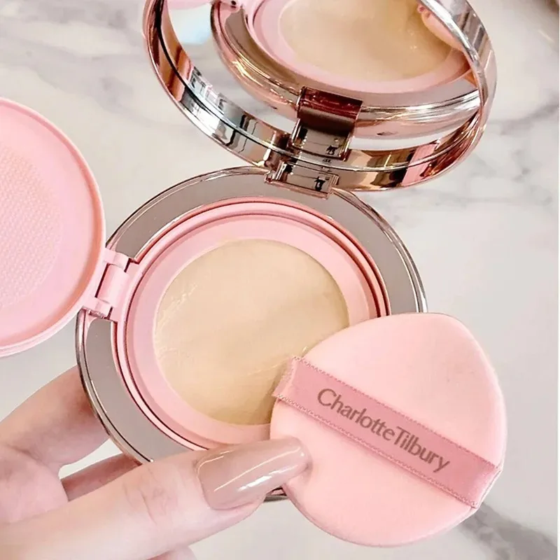 Charlotte Tilbury Air Cushion Foundation Lightweight Dewy Finish Long Lasting Heart Shape Powder Blusher Shimmer 2 in 1 Makeup
