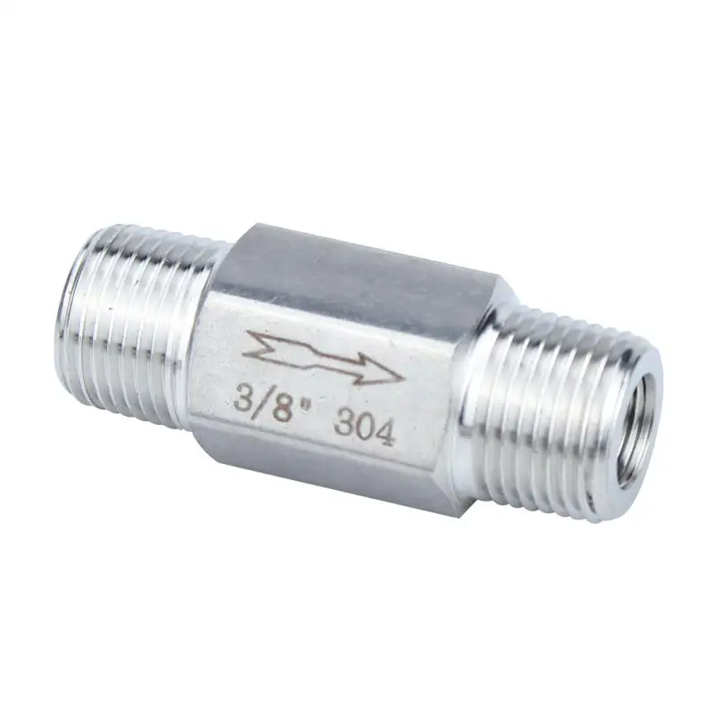 

1/4" 3/8" 1/2" BSPT Equal Male Check Valve Non Return One Way 304 Stainless Steel Water Gas Oil