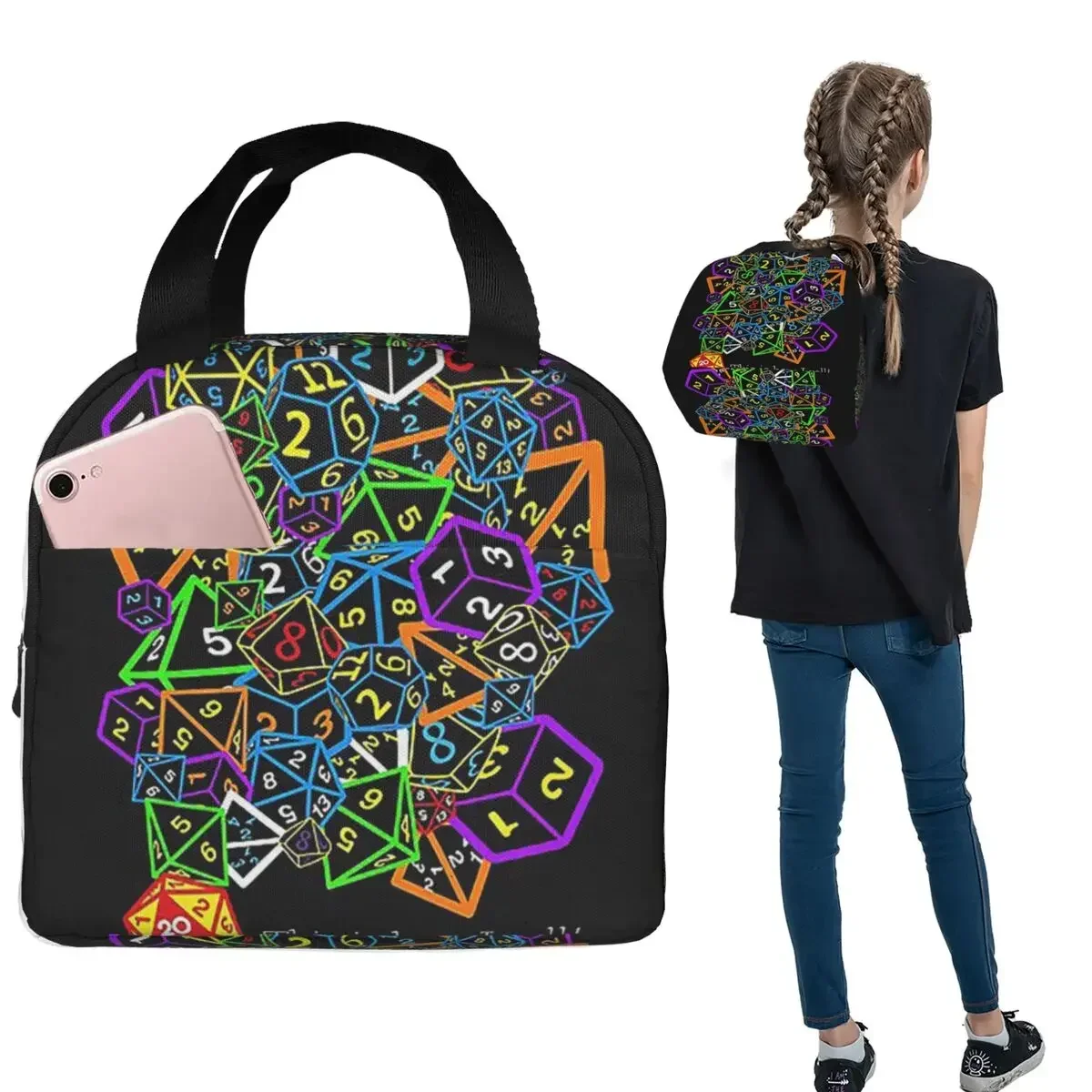 D And D (Dungeons And Dragons) - This Is How I Roll! Insulated Lunch Bag for Women Children Food Boxes Thermal Lunch Box Tote