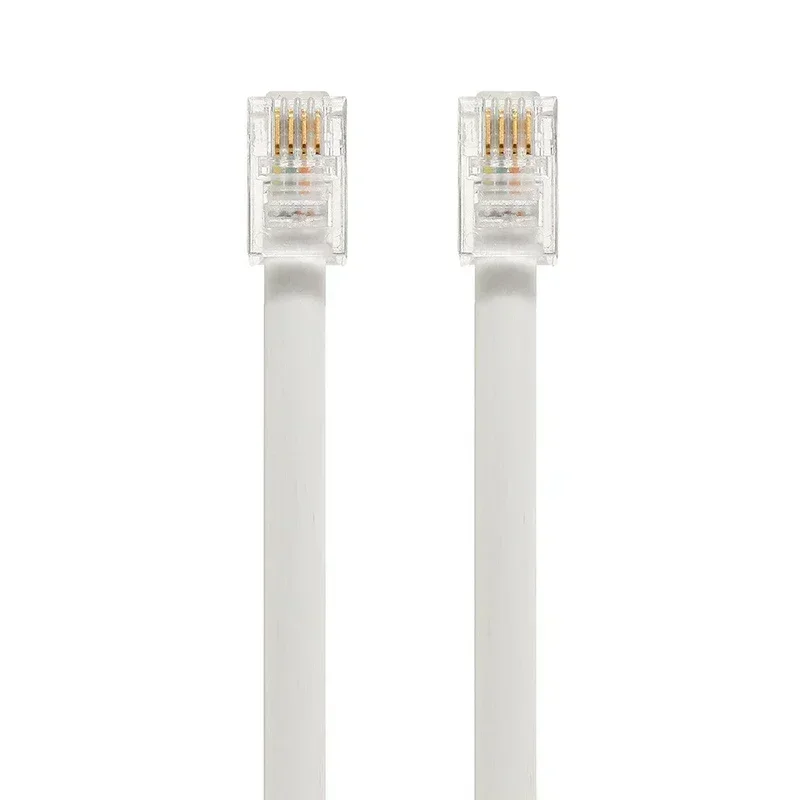 2M ขดโทรศัพท์สาย RJ10 4P4C โทรศัพท์ Voice EXTENSION CURLY ฤดูใบไม้ผลิสายโทรศัพท์ขดสายไฟสายเชื่อมต่อ