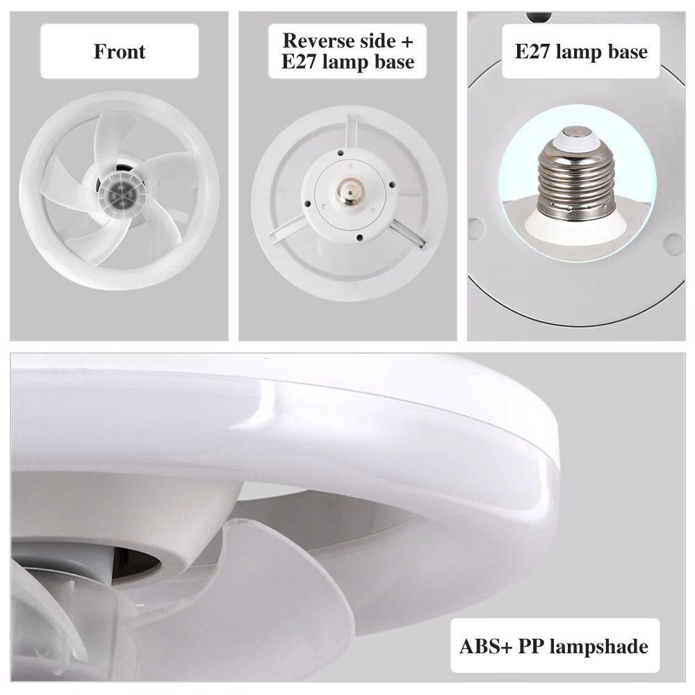 LEDライトとコントロールを備えたサイレントシーリングファン,48W,60W,3色温度AC85-265V ° 回転ライト,e27ベース