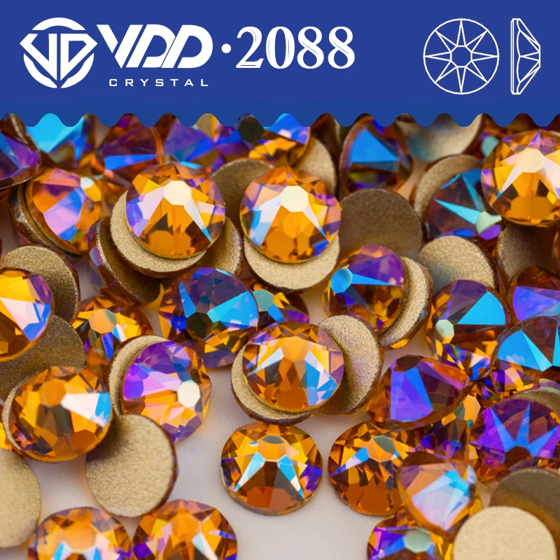 VDD 079 topacio AB SS16-SS30 alta calidad AAAAA 2088 diamantes de imitación cristal parte posterior plana 16 piedras de Strass cortadas para manualidades DIY Nail Art