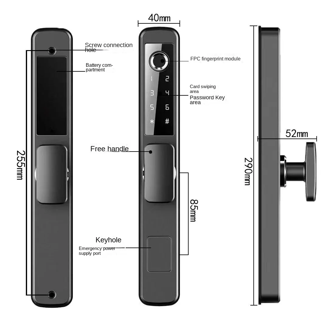 

HFSecurity IP65 Водонепроницаемый высокий уровень безопасности Противоугонный автоматический прочный дверной замок Tuya App с отпечатками пальцев