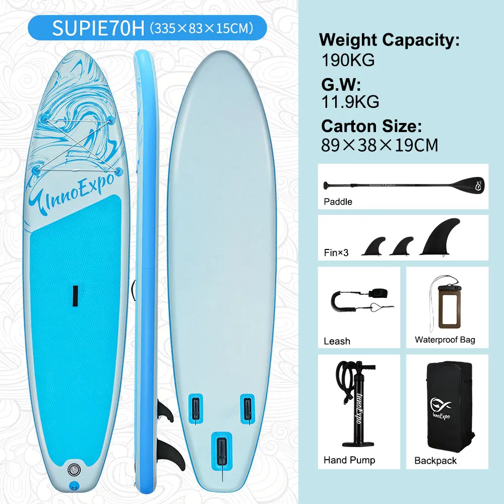InnoExpo Stand Up Paddleboard Opblaasbaar Paddleboard Surf Sup Board Antislip Watersport Paddleboard met Accessoires