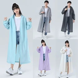 Classic Adult Raincoat Portable Quick Drying Rainsuit For Camping Hiking Waterproof Reusable Hooded Long EVA Poncho Women Men