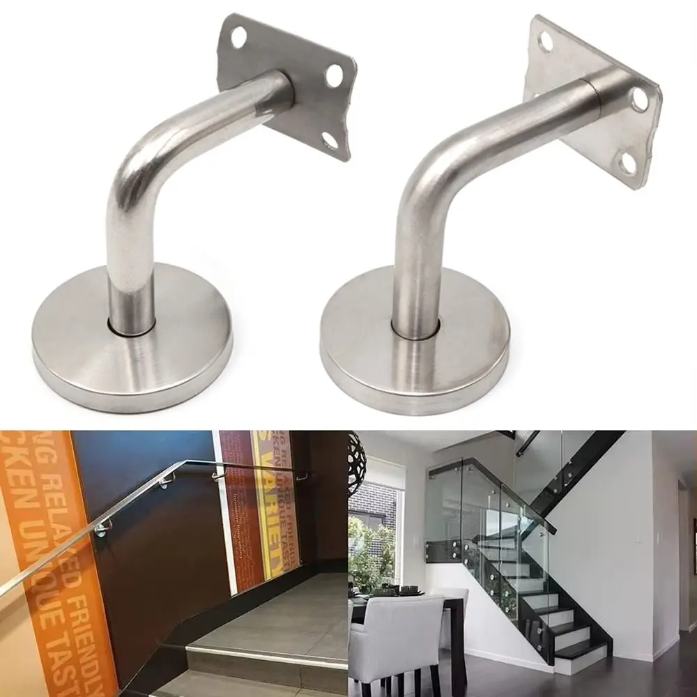 1Pcs Wall Support Handrail Bracket Stainless Steel 60x60mm Hand Rail Holder Home Decoration Accessories Stair Railing Guardrail