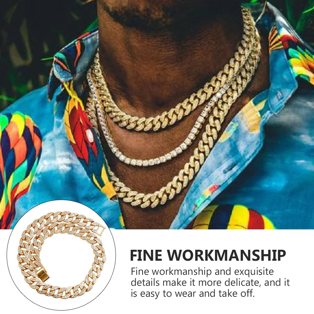 

1pc Cuban Chain Necklace Hip Hop Style Men'S Jewelry Vintage Punk Accessory Fashion Retro Decorative Chain Stylish Male Gift
