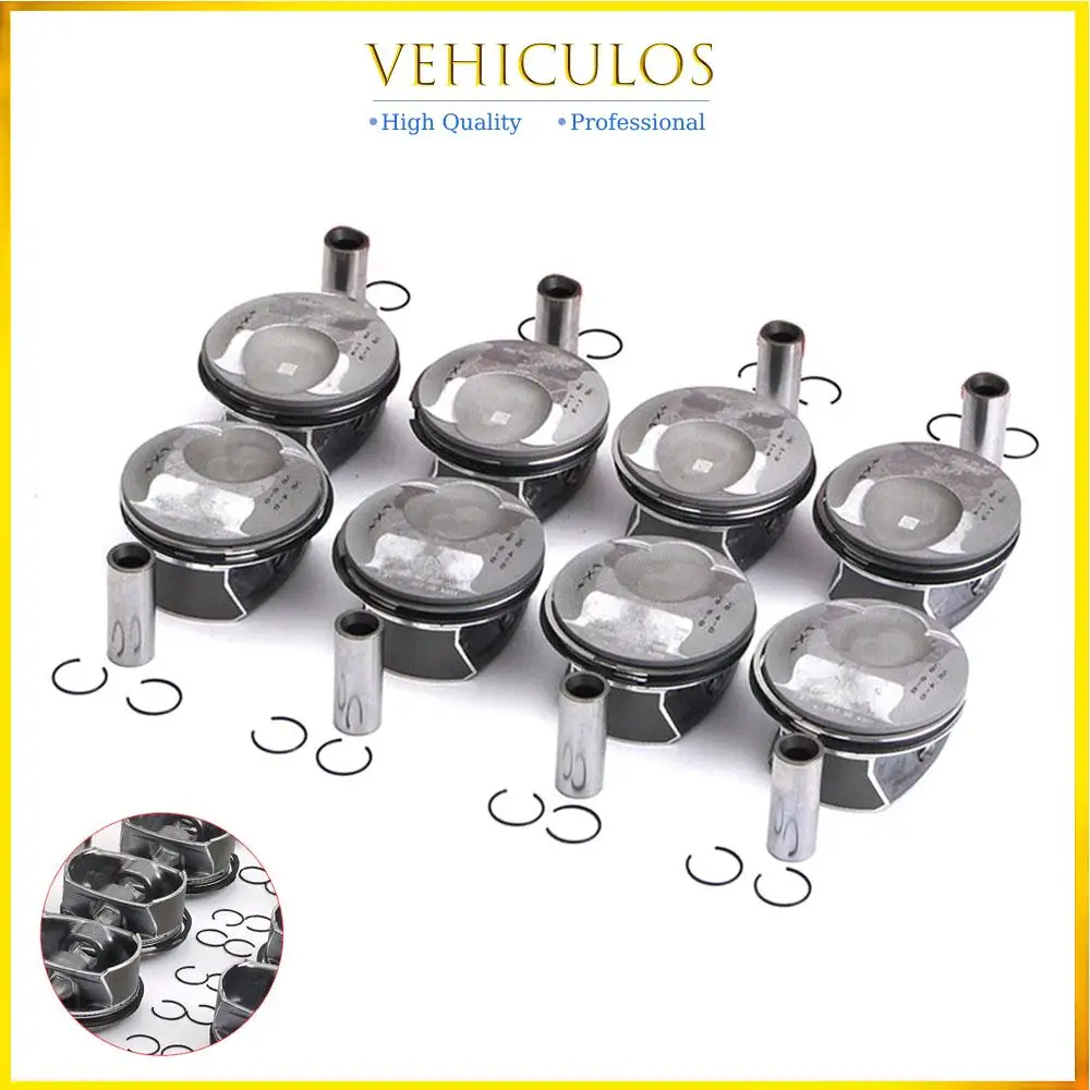 94810304824 94810304724 8pcs M48 Pistons & Rings Kit for Porsche Cayenne Panamera S GTS 957 970 4.8L V8 M48.01 02 20 40 4806cc