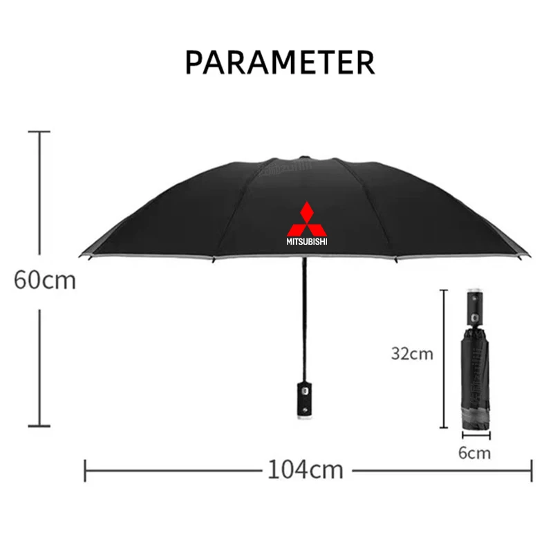 Automatic Umbrella with LED Reflective Strip Rain Wind Umbrella for Mitsubishi Pajero Sport Outlander ASX Lancer Eclipse Cross