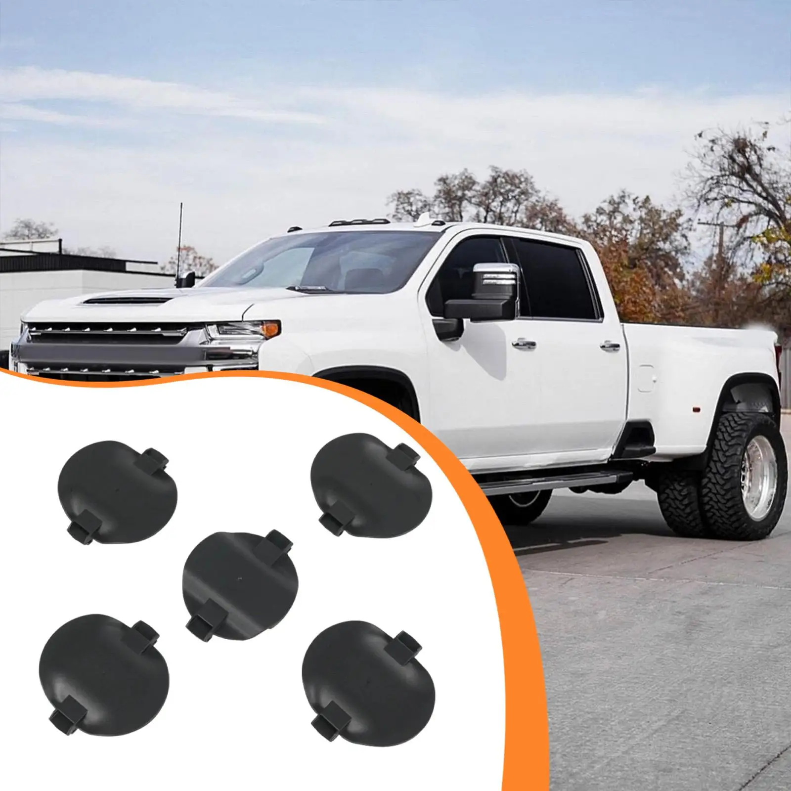 

Platform Hitch 5th Wheel Mount Covers Easy Install Nylon Bed Puck Cover Replacement for Chevrolet Silverado 3500HD 2020-2024