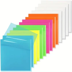 PET Transparente Sticky Note Pads, notas impermeáveis Memo, auto-adesivo Sticky Note, Multicolor, escola, escritório, família, 50 folhas