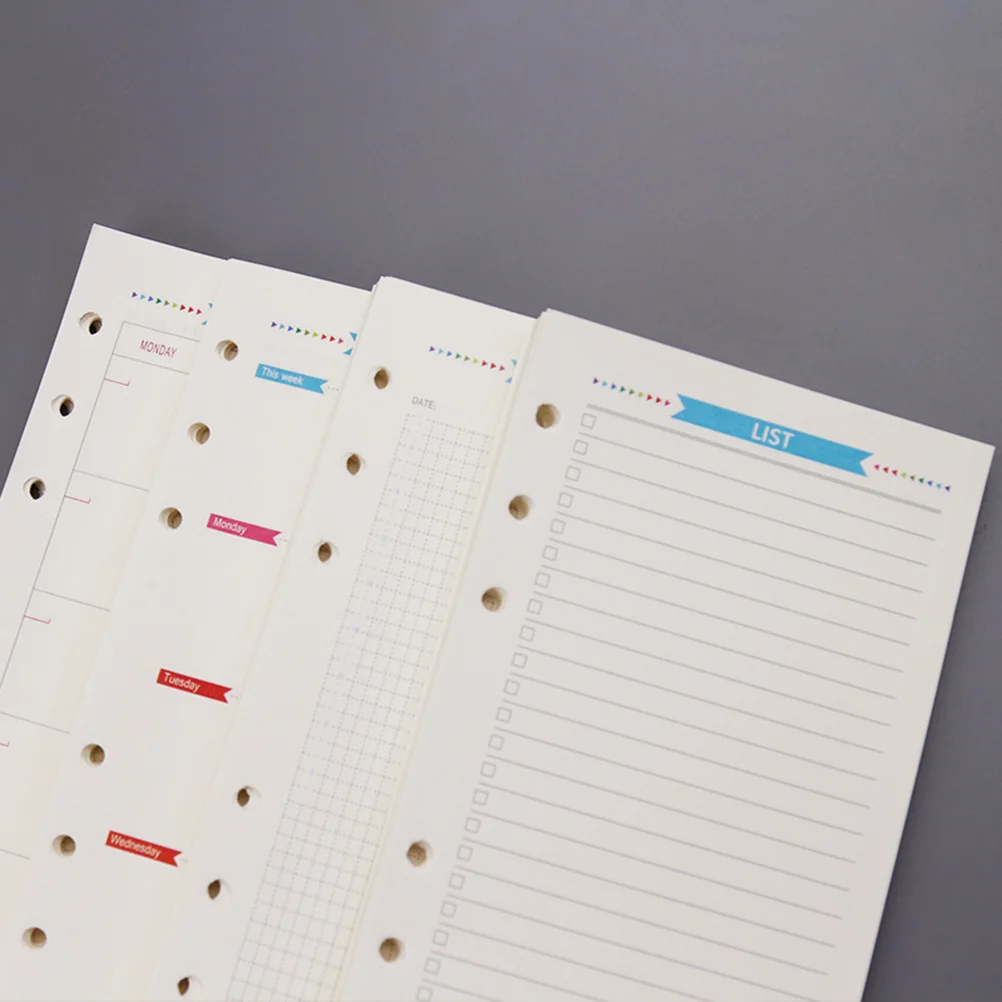 

40 Sheets A6 Size 6-Hole Paper Refills Lined Heavy Duty Surface for Notebook Planner Journal Daily Travel Office Use