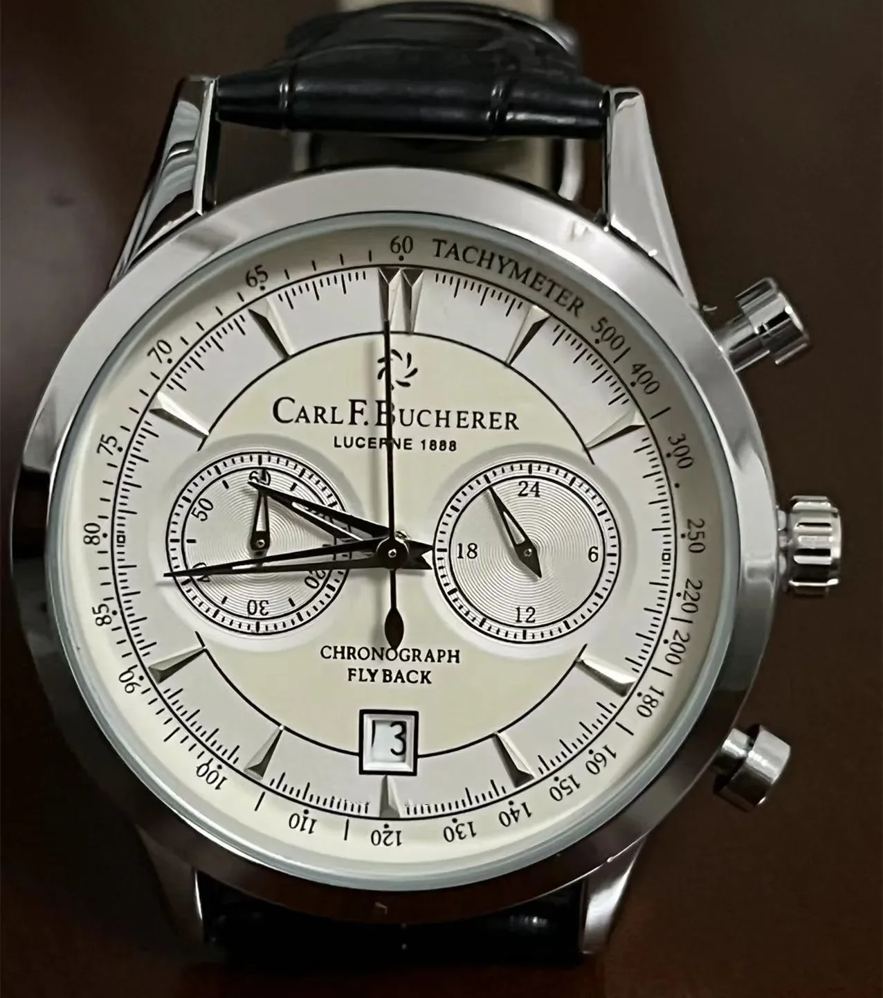 New Fashion Luxury CARLF.BUCHERER Wrist Watch Multi Functional Three Eye Running Second Chronograph Business Leisure Men's Watch