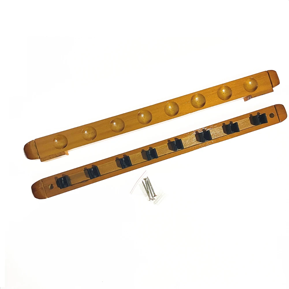 

Game Room Setup Billiards Club Use Wooden Billiard Cue Rack Hardwood Cue Holder Space-saving Wall Mount Sturdy Solid Wood Design