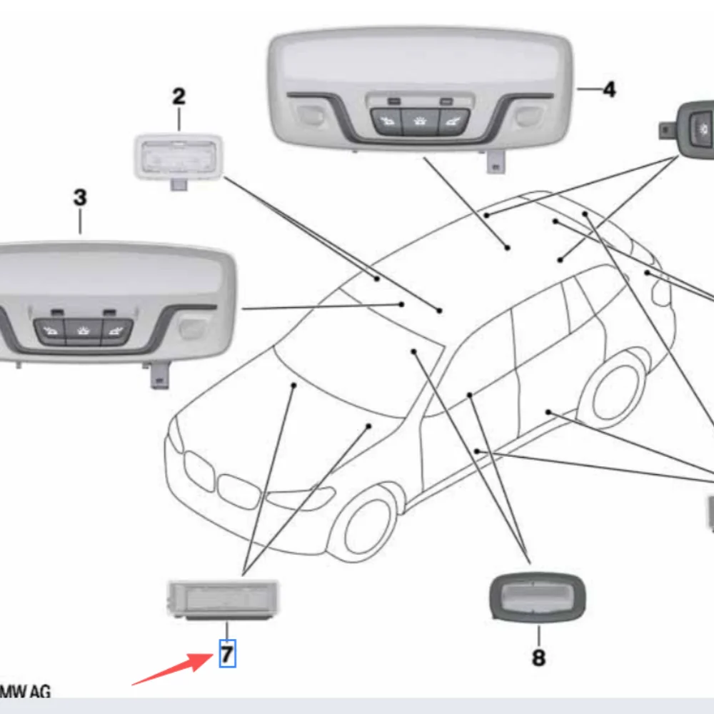 Car Interior footwell Light lamp LED Ambient Lighting genuine product For BMW G30 G31 G32 G11 G12 X3  G01 X5  OE 9458174 6842287 - Image 6
